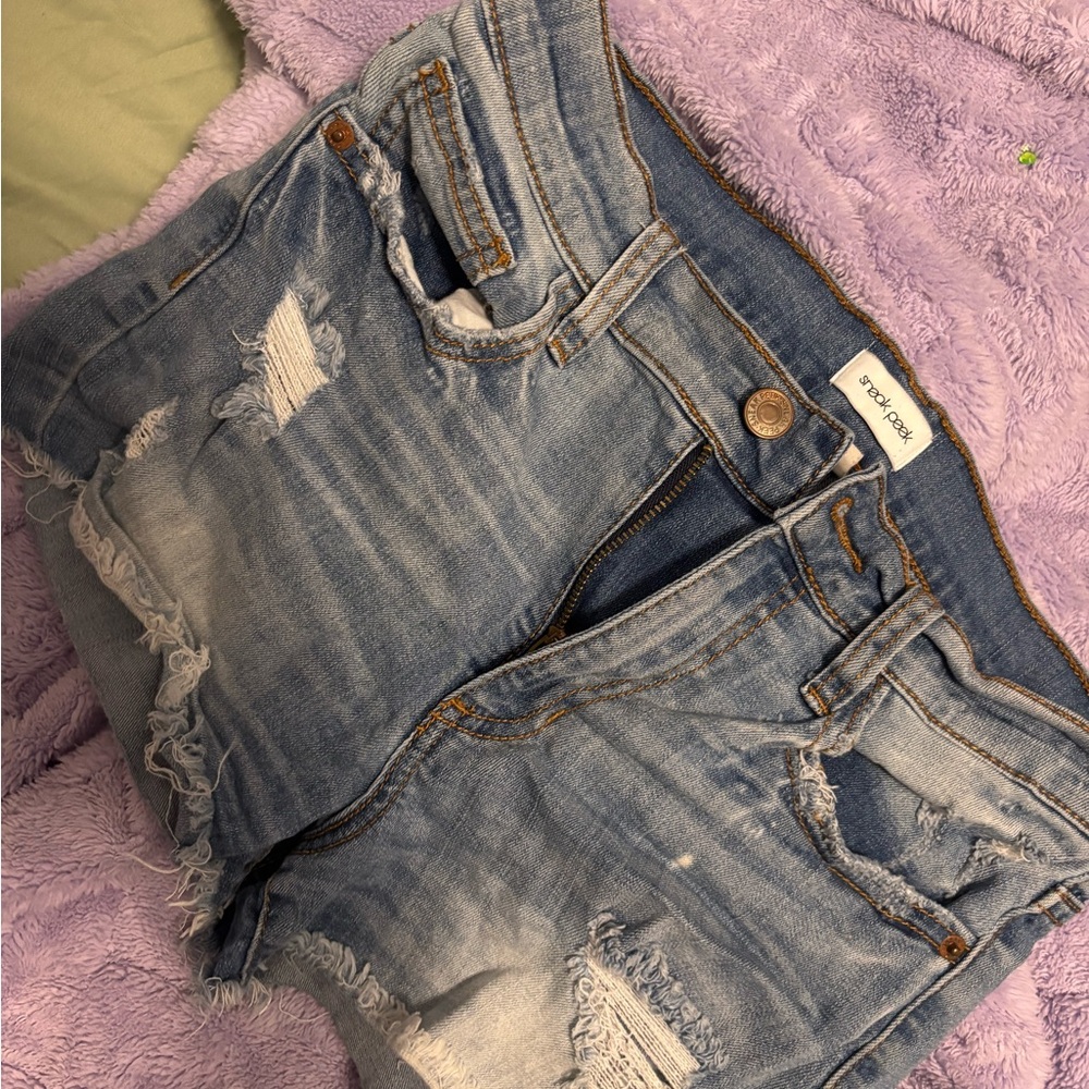 Indigo Women's Light Blue Distressed Shorts